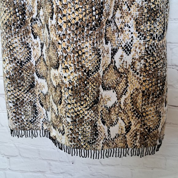 Dawn Joy Beige Snake Print Sleeveless Dress Size 7/8 - Picture 4 of 9